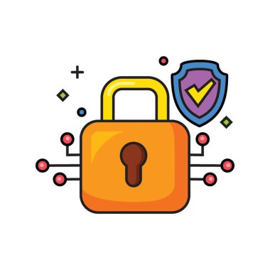 Asma kilit Güvenlik Simgesi düz stil