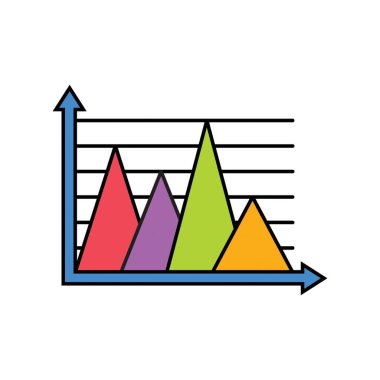Dağ Grafiği Simgesi düz stil