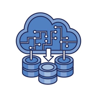 Bulut tek renkli simge biçiminde sunucu simgesi