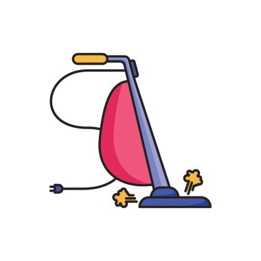 Düz stil simgesinde elektrikli süpürge