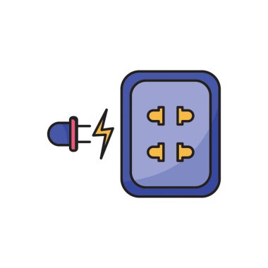 Düz stil Soket Simgesi