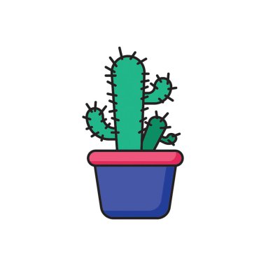 Kaktüs Bitki Simgesi düz stil