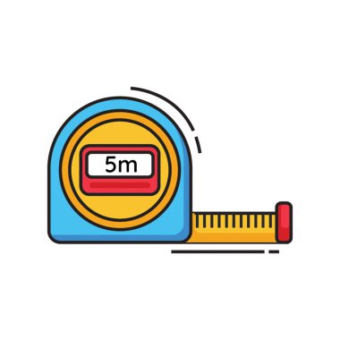 Teyp Ölçüm Simgesi düz stil