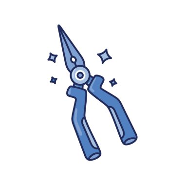 İğne Burun Pensesi Simgesi Tek Renk Biçiminde