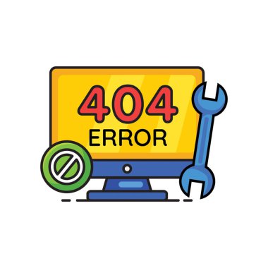 Hata 404 Simgesi düz biçimli