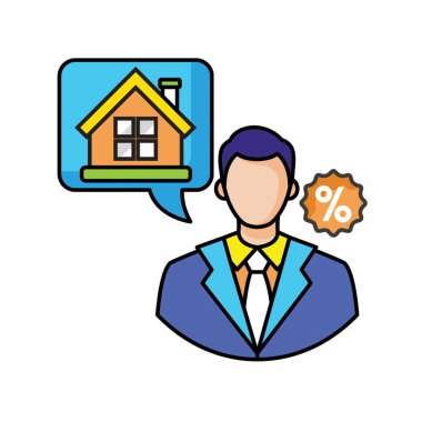 Emlak Temsilcisi Simgesi düz stil