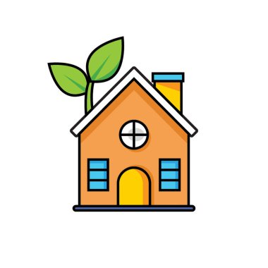 Eko Ev Simgesi düz stil