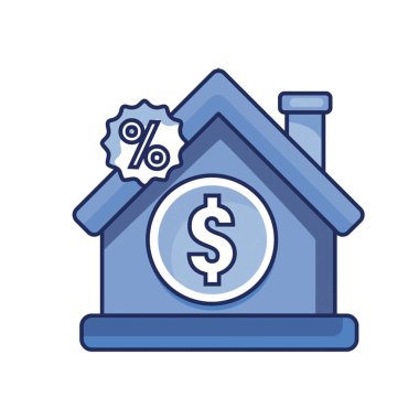 Tek renkli ev satışı simgesi