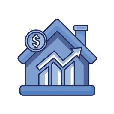Tek renk biçiminde Gayrimenkul Büyüme Simgesi