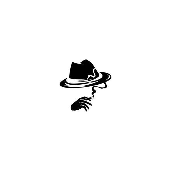 Plantilla Diseño Logotipo Detective Espía Icono Etiqueta Vintage Logo Detective — Vector de stock