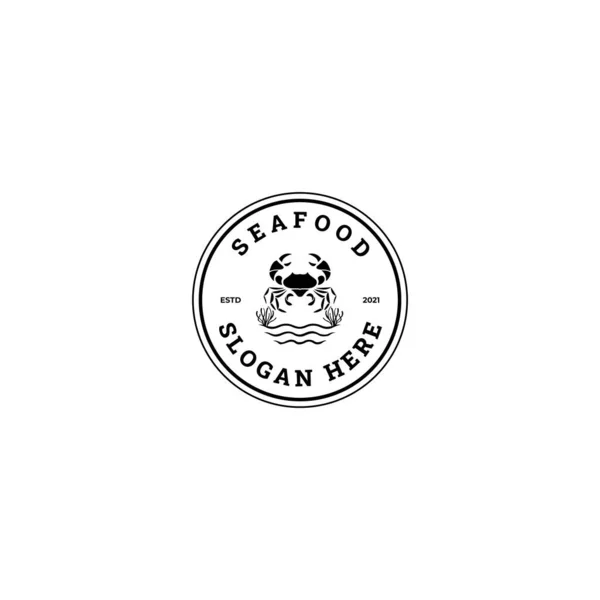 Λογότυπο Διάνυσμα Για Θαλασσινά Φρέσκα Ψάρια Στρείδια Γαρίδες Και Καβουροκροκέτες — Διανυσματικό Αρχείο