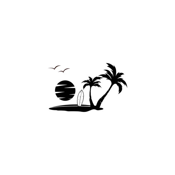Hello Summer Logo Summer Beach Logo Vector Illustration — Stock Vector