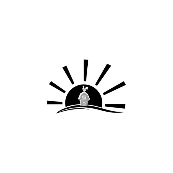 Düz Çiftlik Logosu Şablonu Koleksiyonu Çiftlik Ürünü Logosu Sembolü Tarım — Stok Vektör