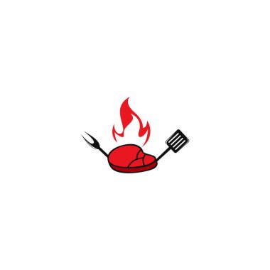 Biftek, Et ve Biftek Logosu. Biftek ya da Et Mağazası Vintage Typography.