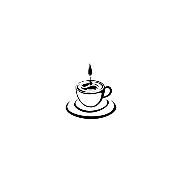コーヒーカップロゴテンプレートベクトルアイコンデザイン エスプレッソ ブラックコーヒーのアイコン ベクトル — ストックベクタ