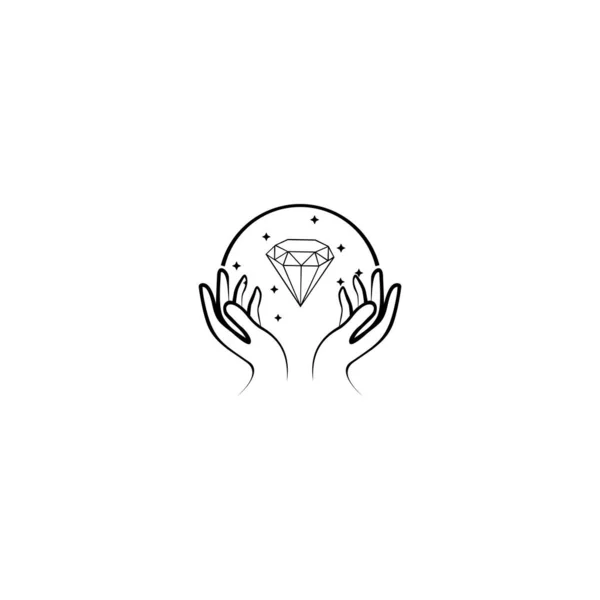 Wzór Wektora Logo Diamentu Symbol Kosmetyków Opakowań Biżuterii Rękodzieła Lub — Wektor stockowy