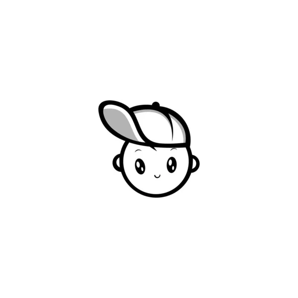 Funky Baby Head Hat Character — 图库矢量图片