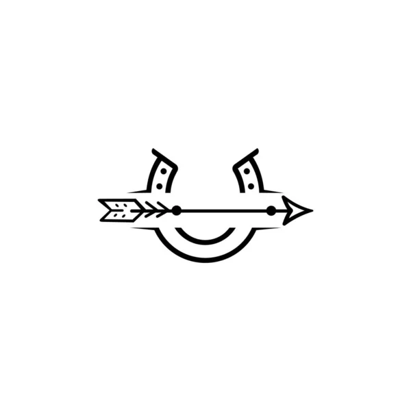 Подкова Конюшня Логотип Кузнеца Значок Винтажные Подкова Логотип Вектор Шаблона — стоковый вектор