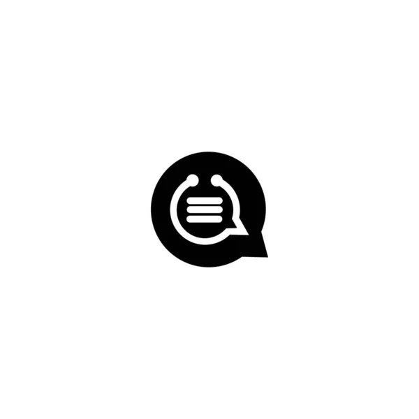 Doctor Chat Talk Logo Vector Icon Illustration Medical Chat Consult — Stok Vektör
