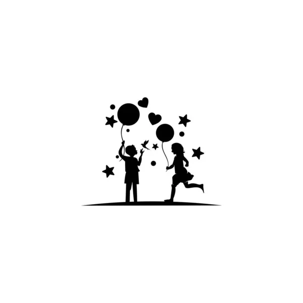 Kids Playground Logo Isolated White Background — Stock Vector