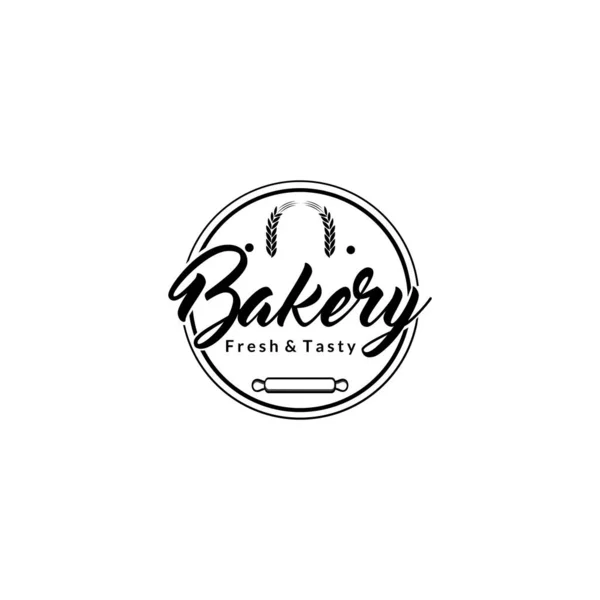 Bakery Badge Label Retro Vector Illustration Loaf Store Food Market — Stock Vector