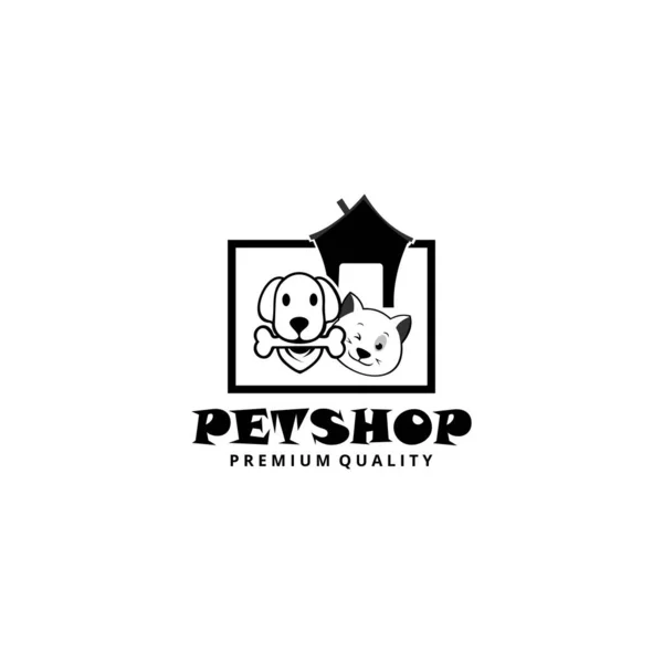 Σκύλος Γάτα Κατοικίδιο Ζώο Σπίτι Κατάστημα Διάνυσμα Λογότυπο Μπορεί Χρησιμοποιήσει Royalty Free Διανύσματα Αρχείου