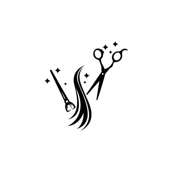 Berber Logosu Tasarımı Berber Amblemi Saç Kesim Servisi — Stok Vektör