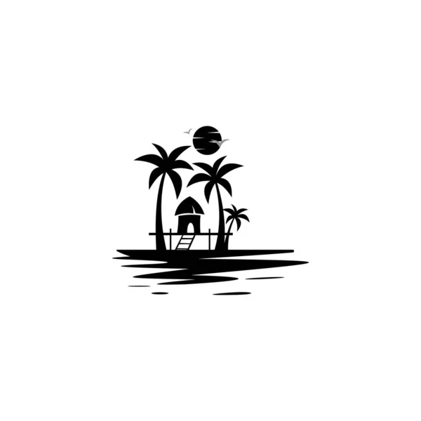 Σχεδιασμός Λογότυπου Παραλίας Διάνυσμα Διάνυσμα Σχεδίασης Λογότυπου Για Εικονίδιο Και — Διανυσματικό Αρχείο