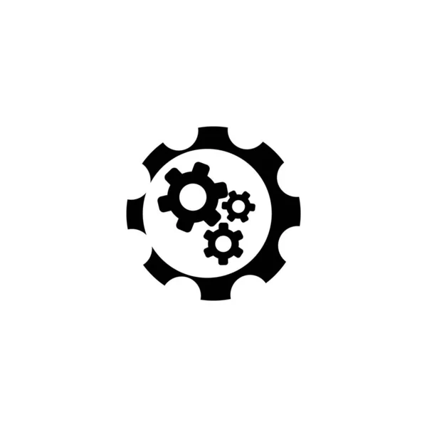 Ingeniero Con Plantilla Vector Icono Logotipo Máquina Engranajes Logo Aislado — Vector de stock