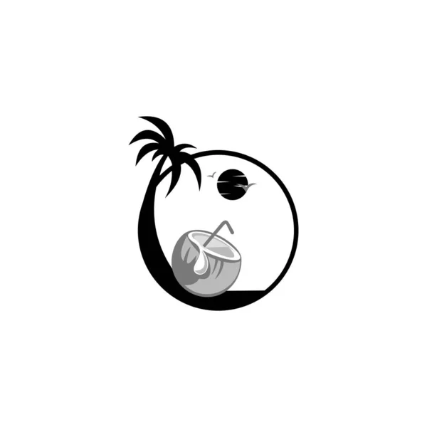 Кокосовый Логотип Природный Продукт Кокосовая Эмблема Шаблон Логотипа Кокоса — стоковый вектор