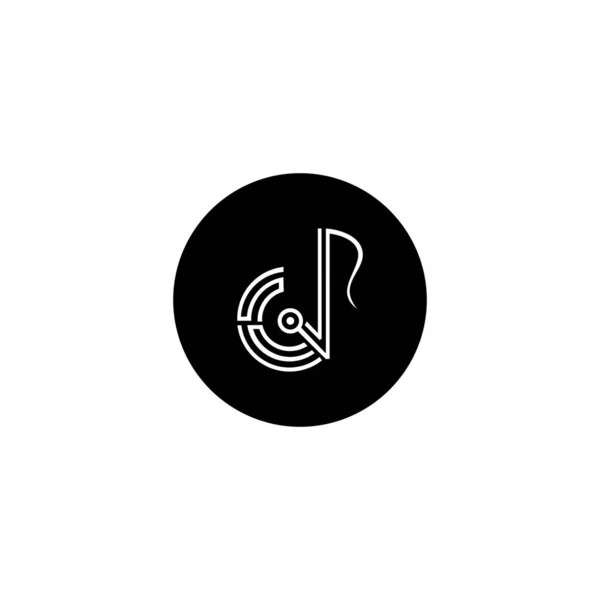 Illustration Vectorielle Graphic Design Note Musique Abstraite Logo Icône Vectoriel — Image vectorielle