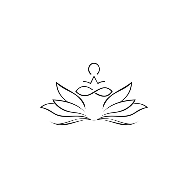 Yoga Humain Avec Logo Lotus Icône Vectoriel Modèle Conception Arrière Vecteur En Vente