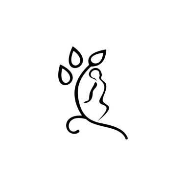 İnsan yaprağı logosu. Sağlıklı yaprak logosu. Beyaz arkaplanda ikon vektör tasarım şablonu.