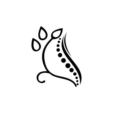 Kayropraktik doğa logosu. Beyaz arkaplanda simge tasarım şablonu.