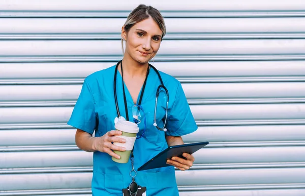 Representación Cinematográfica Vida Cotidiana Una Enfermera Que Trabajar Hospital — Foto de Stock