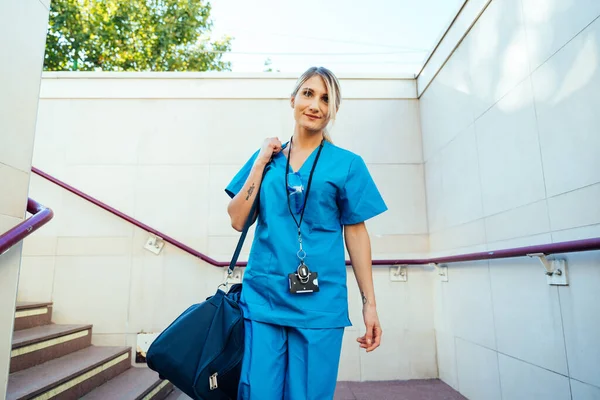 Representation Daily Life Nurse Going Work Hospital — Stock Photo, Image