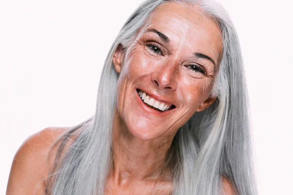 Image Beautiful Senior Woman Posing Beauty Photo Session Middle Aged — Stock Photo, Image