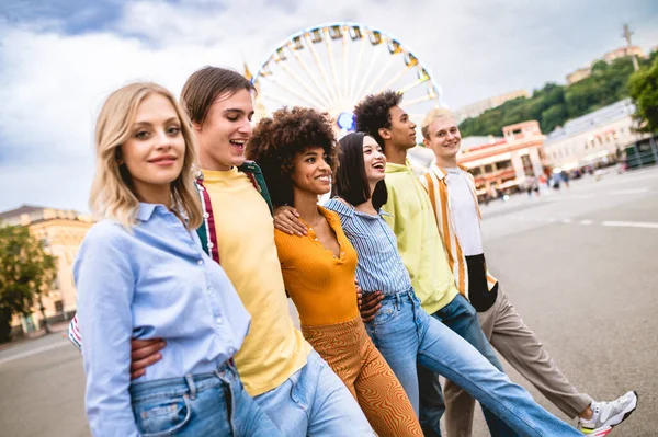 Multiracial Young People Together Meeting Social Gathering Group Friends Mixed — Foto Stock