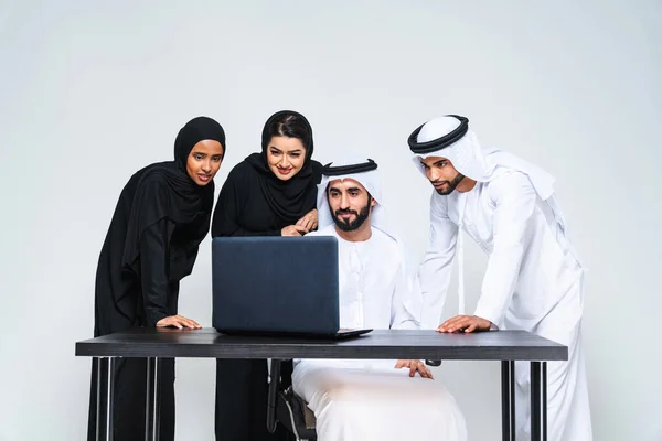Group Arab Business People Working Together Office Corporate Middle Eastern — Stock Photo, Image