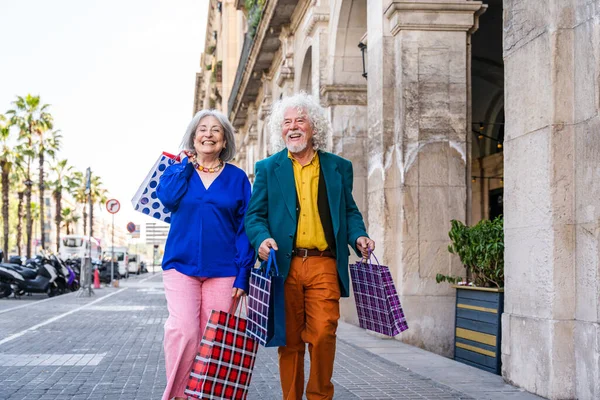 Senior Par Äldre Människor Dejtar Utomhus Gift Äldre Man Och — Stockfoto