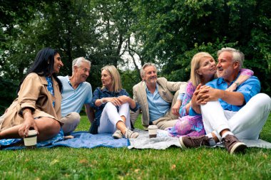 Londra 'nın ana kısımlarında, Westminster bölgesini ve St. James Park' ı ziyaret eden bir grup eski dost. Eski dostlar buluşması. Üçüncü yaş ve kıdem kavramları