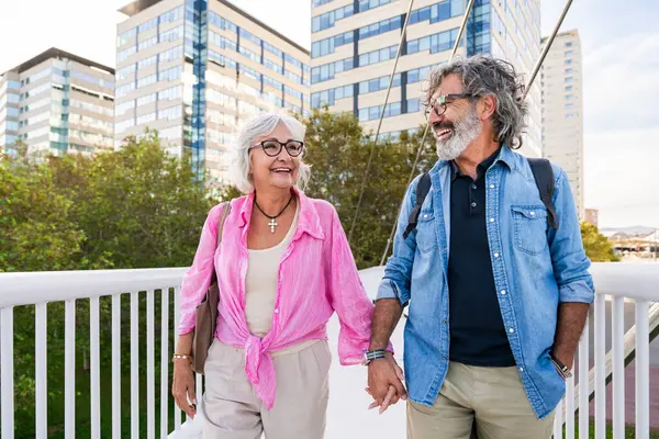 Schöne Glückliche Senioren Die Sich Freien Zusammentun Fröhliche Senioren Romantisches — Stockfoto