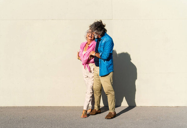 Beautiful Happy Senior Couple Bonding Outdoors Cheerful Old People Romantic Royalty Free Stock Images