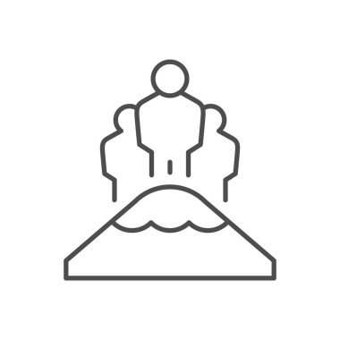 Lider ve takım çizgisi simgesi beyazda izole edildi. Vektör illüstrasyonu