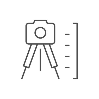 Optik seviye araç çizgisi simgesi beyaz üzerine izole edildi. Vektör illüstrasyonu