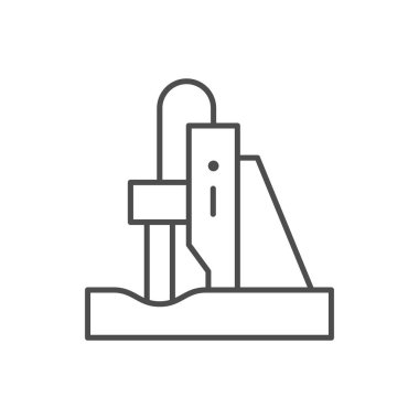 Yığın sürüş çizgisi ana hatları beyaz üzerine izole edilmiş. Vektör illüstrasyonu