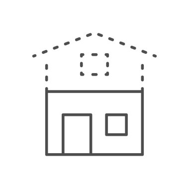 Ev yapımı tasarım çizgisi simgesi beyaza izole edildi. Vektör illüstrasyonu