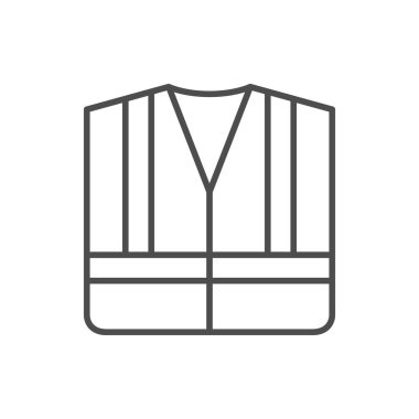 Yansıtıcı yelek çizgisi simgesi beyaza izole edilmiş. Vektör illüstrasyonu