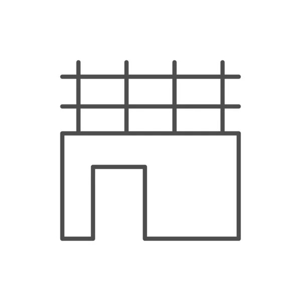 Ícone Linha Construção Quadro Monolítico Isolado Branco Ilustração Vetorial — Vetor de Stock