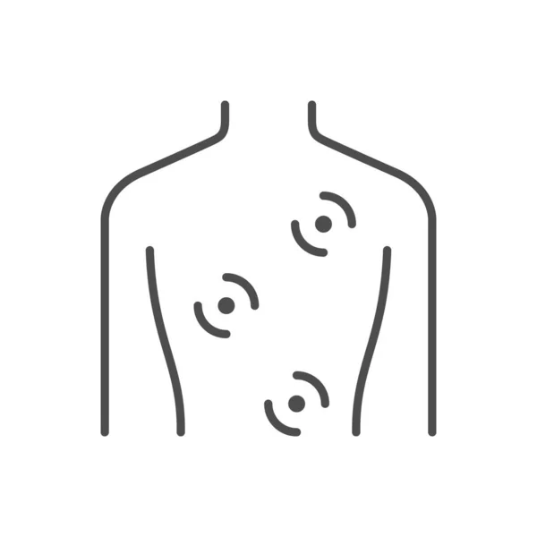 Der Menschliche Körper Triggerpunkte Symbol Isoliert Auf Weiß Vektorillustration — Stockvektor